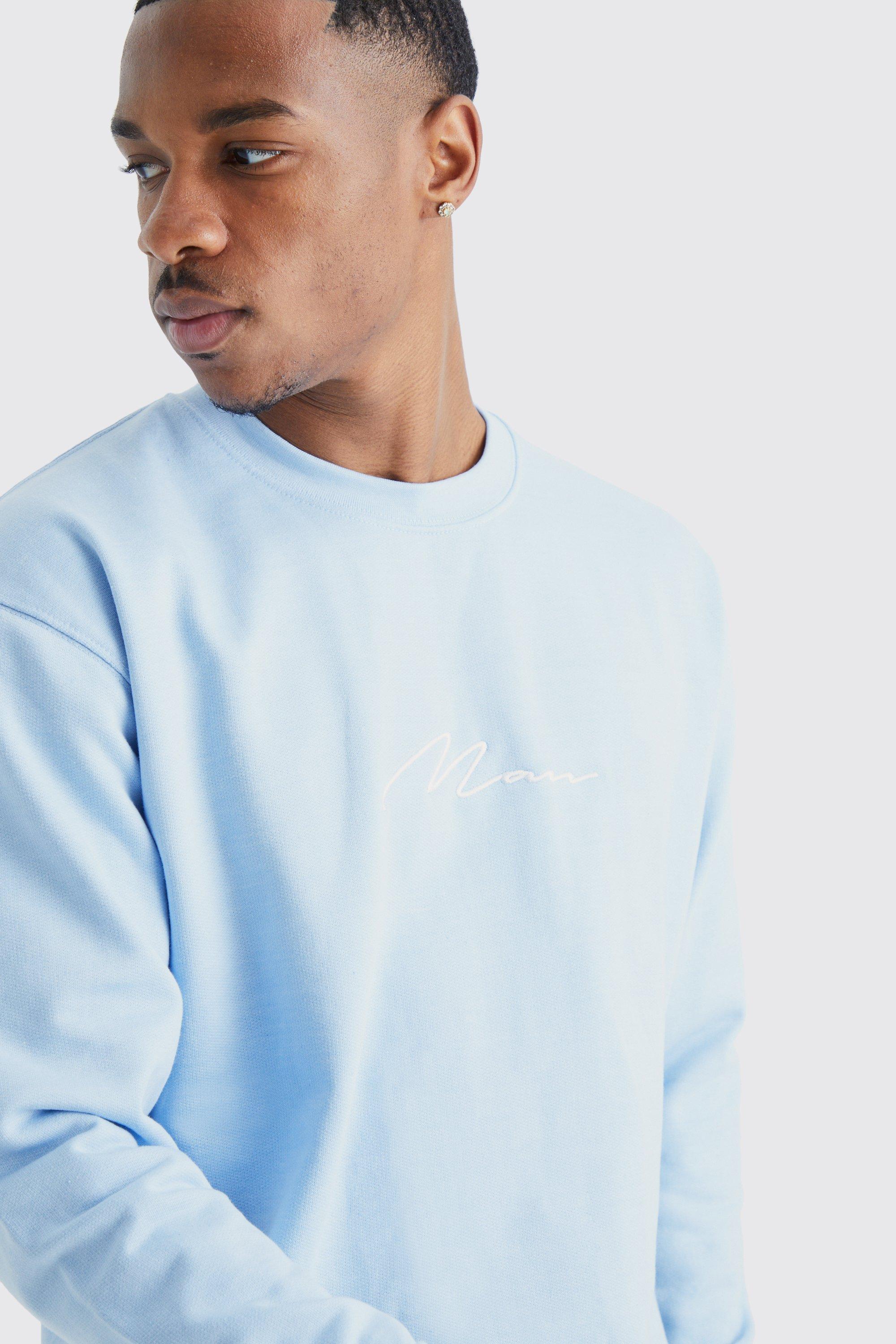 Light blue shop sweatshirt men